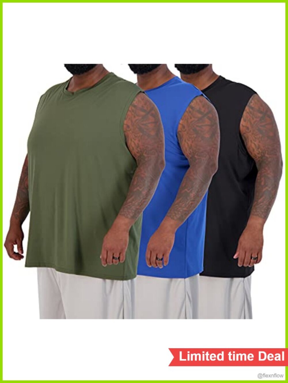 Men's Dry Fit Tank Tops 5 Pack Sleeveless Muscle Workout Gym Athletic Shirt